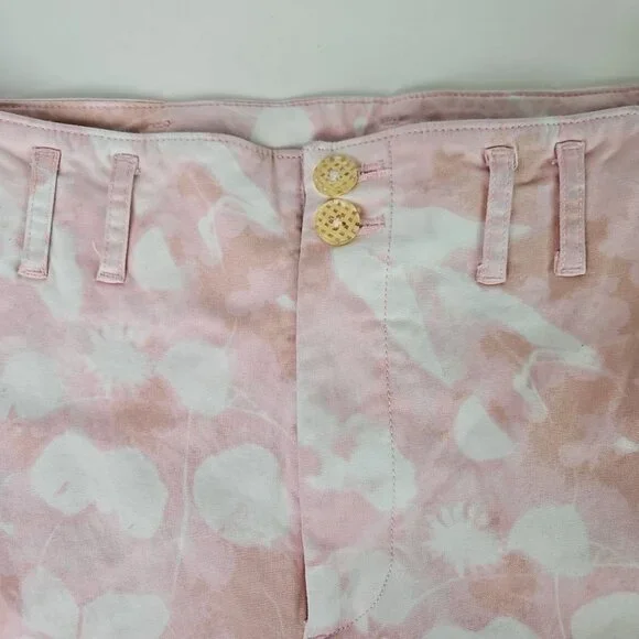Anthropologie Jamie Chino Pants Sz 4 Pink Tie Dye Straight Cute 90s Floral Retro - Picture 4 of 9
